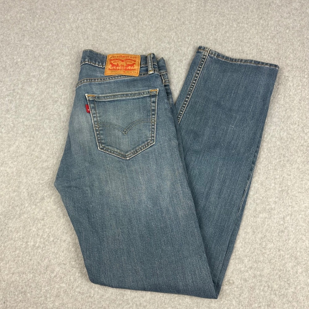 Blank Tag Levis 505 Regular Fit Mens Jeans Blue Medium Wash W30 L32 Straight Leg